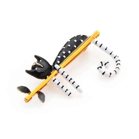 💎113💎 Cat Kitten Kitty Pin Brooch Lazy Cat Sitting on A Tree Enamel - Picture 4 of 10